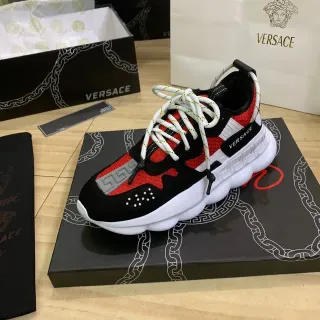 Versace Chain Reaction 黑红白厚底鞋