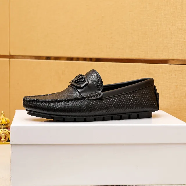 Versace Chain Reaction Black Snakeskin-Effect Leather Loafers 5