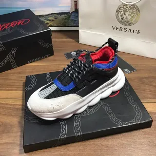 Versace Chain Reaction চাঙ্কি স্নিকার কালো সাদা নীল লাল বেইজ