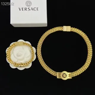 Versace Chain Reaction 镀金编织链项链