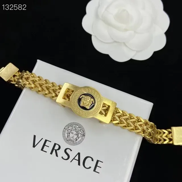 Versace Chain Reaction Collar de Cadena Trenzada Dorado 2