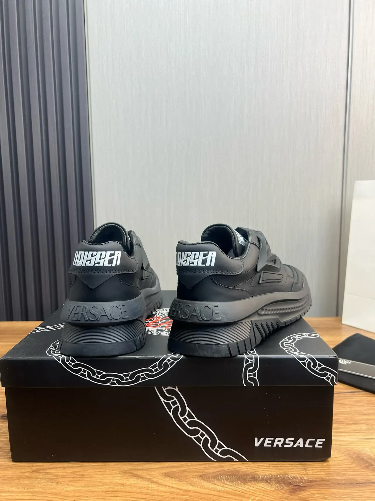 Versace Chain Reaction Monochrome Black Lifestyle Sneakers 5