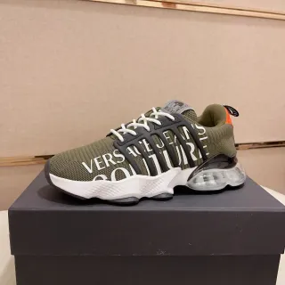 Versace Chain Reaction Tênis Chunky Verde Oliva