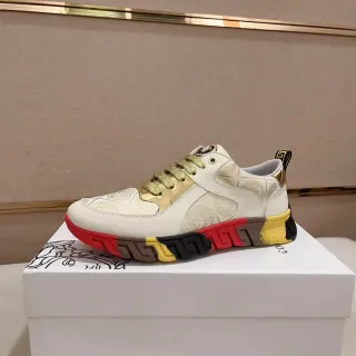 Versace Chain Reaction White Gold Red Yellow Black Lifestyle Sneakers