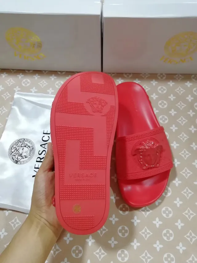 Versace Greca Odissea 红色 模制橡胶 拖鞋 5