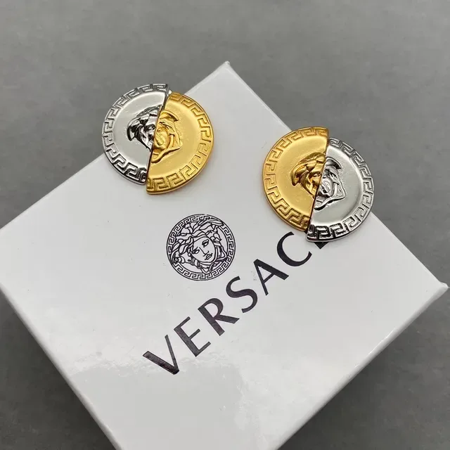 Versace Greca Odissea Split-Face Medusa Earrings 2