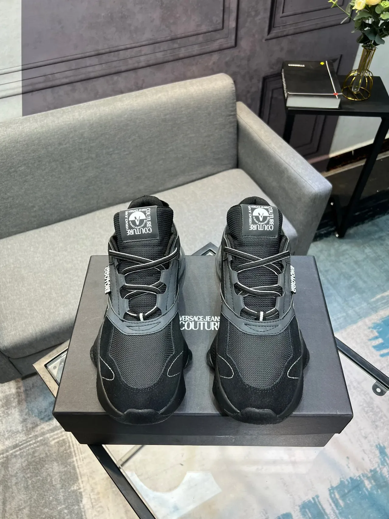 Versace Jeans Couture Tênis Chunky Preto Cinza 2