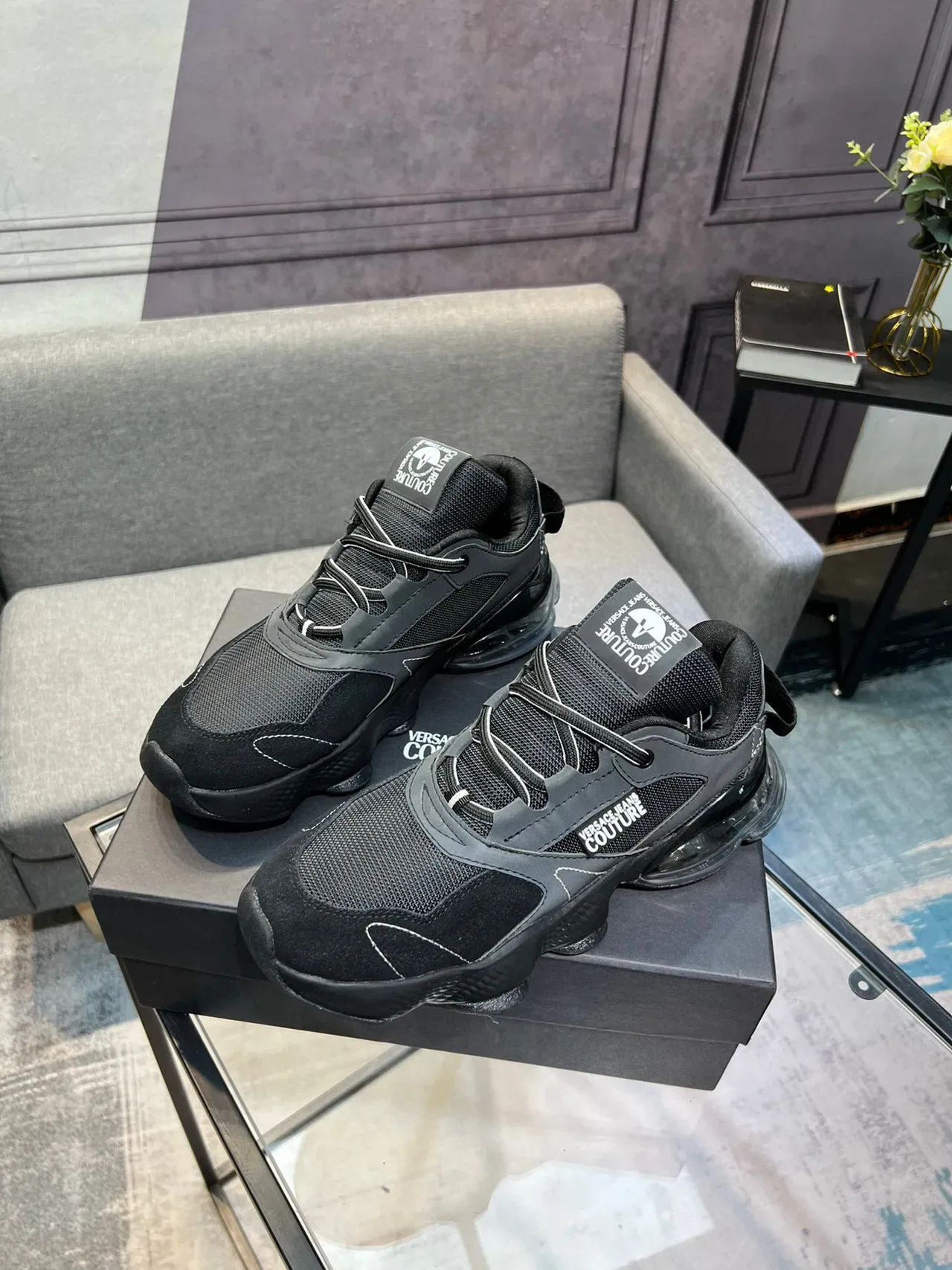Versace Jeans Couture Tênis Chunky Preto Cinza 3