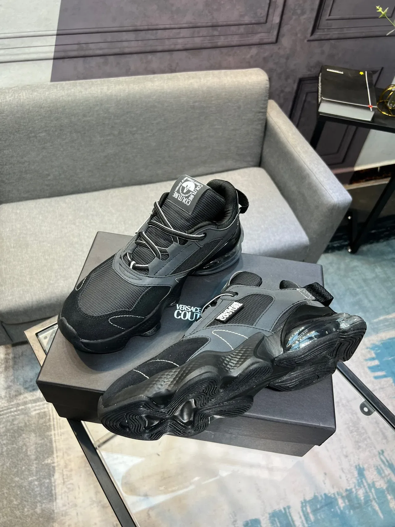 Versace Jeans Couture Tênis Chunky Preto Cinza 4