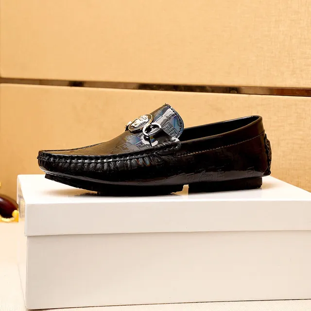Versace Medusa Mocassim Preto Couro Patentado Holográfico 6