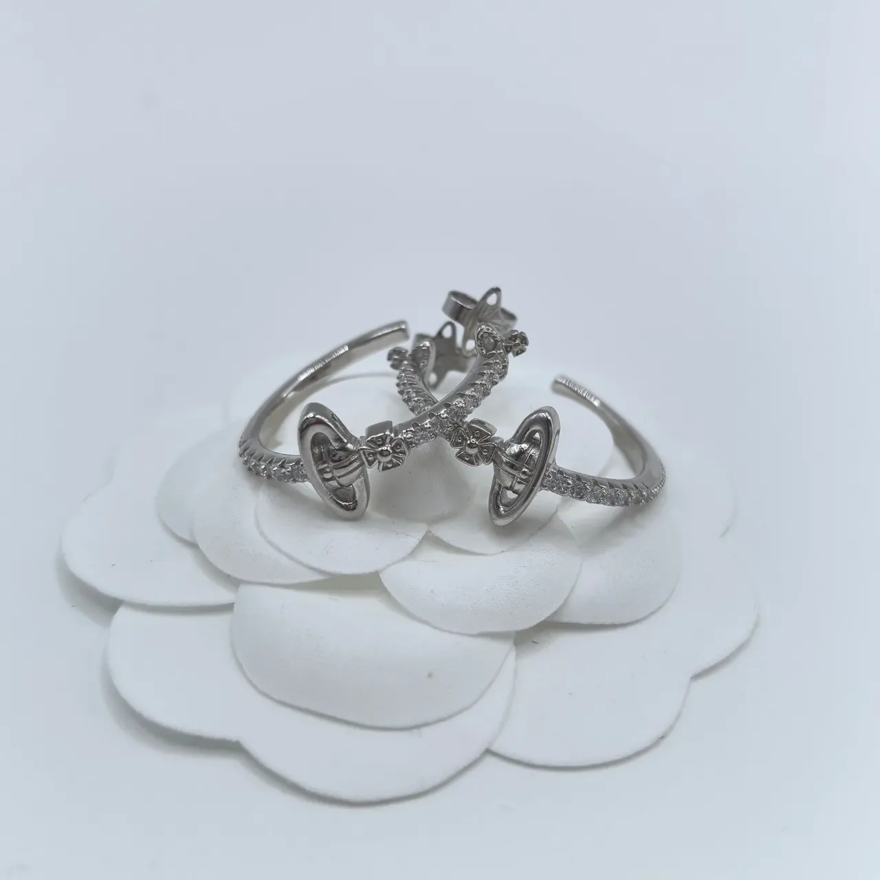 Vivienne Westwood Orb 金色银色 镶嵌宝石 耳环 5
