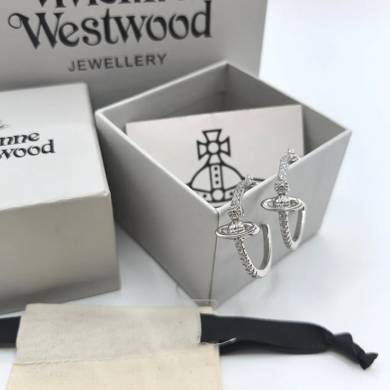 Vivienne Westwood Orb 金色银色 镶嵌宝石 耳环 9