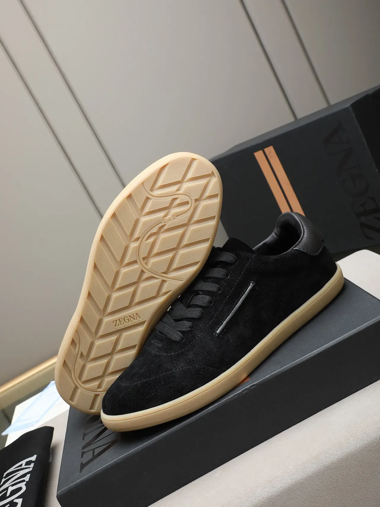 Zegna Black Suede Lifestyle Sneaker 4