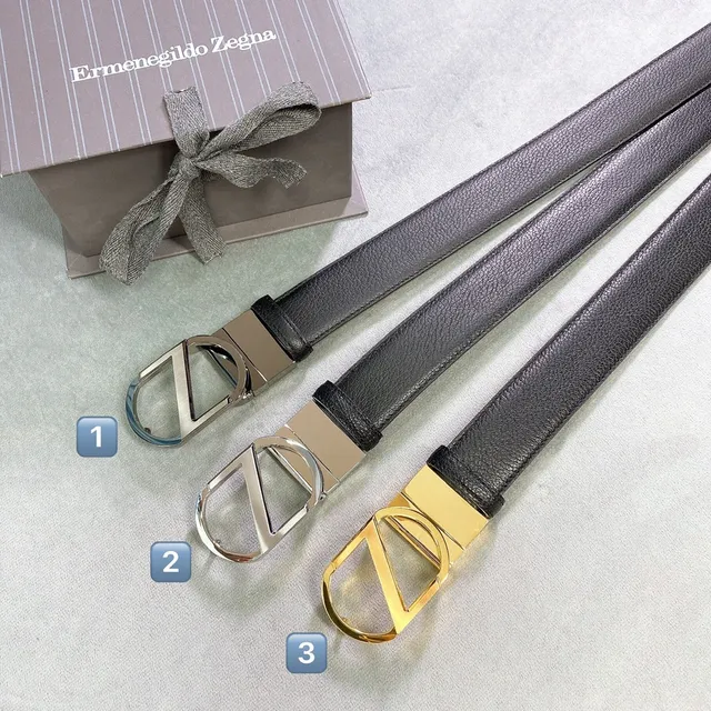 Zegna D-Buckle Belt काला पेबल्ड चमड़ा स्वर्ण टोन बकल चमड़ी का बेल्ट 2