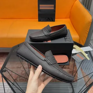 Zegna Pebbled Leather Penny Loafer Men's Loafers