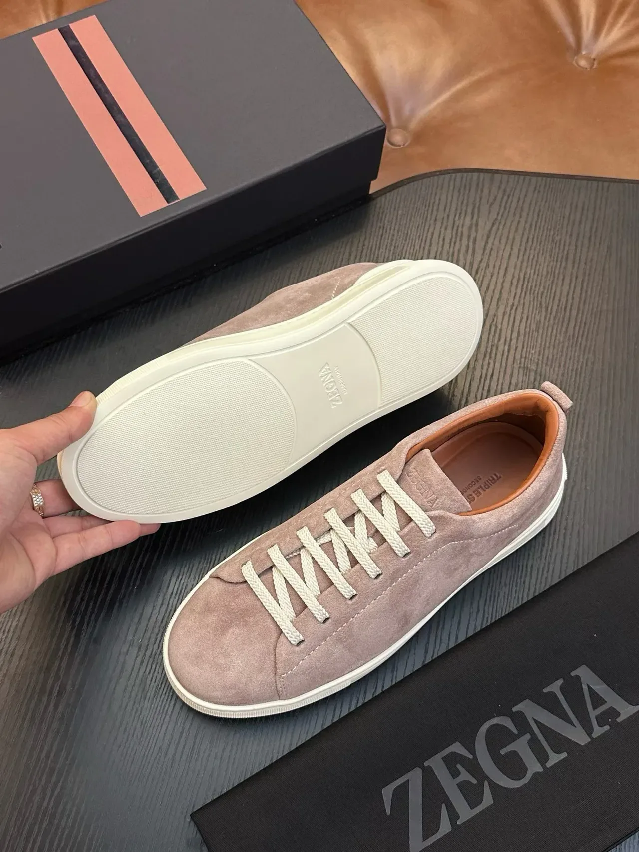 Zegna سويدي low-top lifestyle sneaker 2