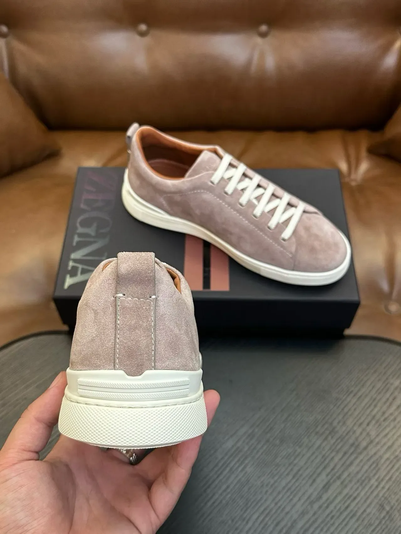 Zegna سويدي low-top lifestyle sneaker 3