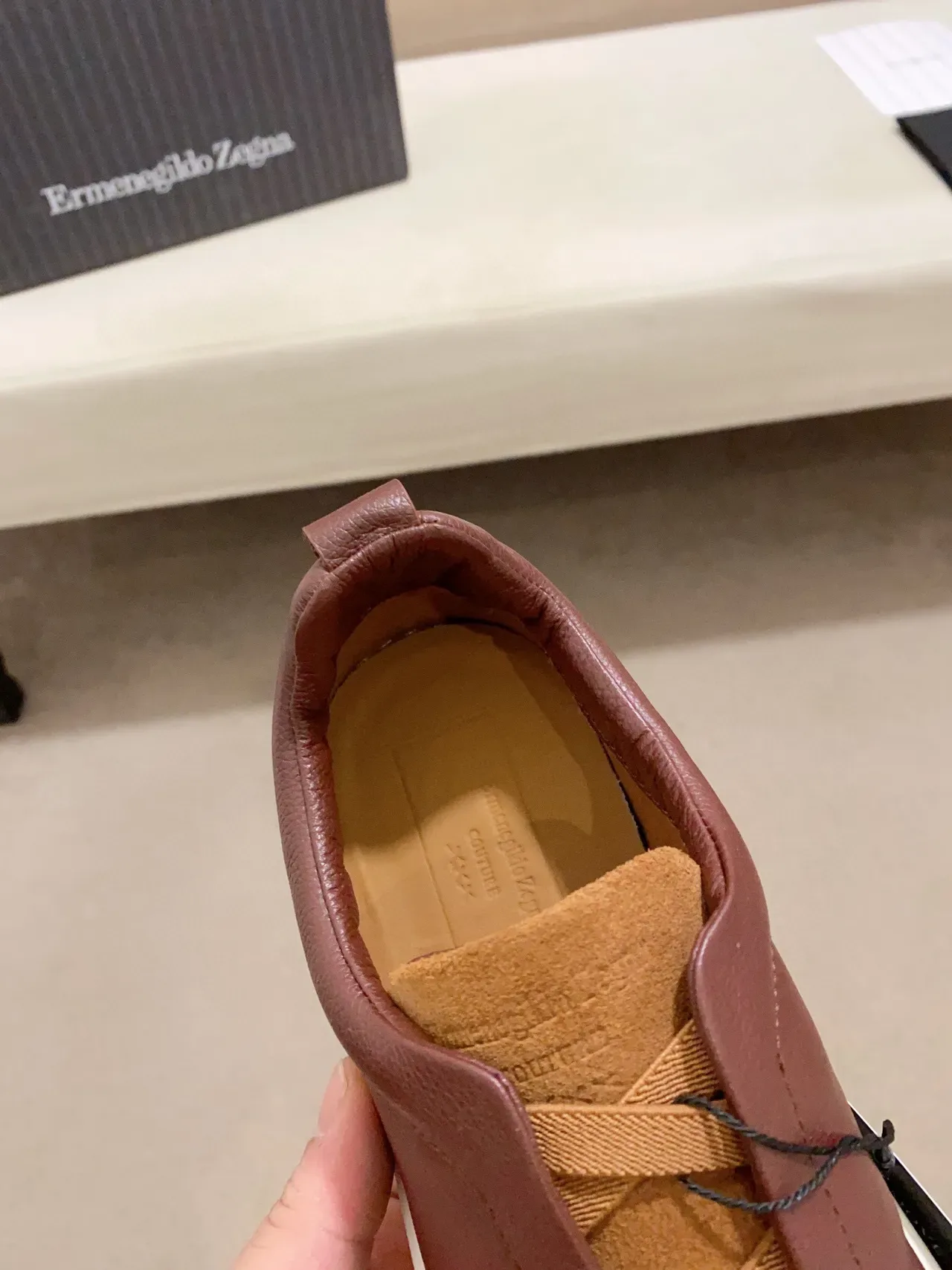 Zegna Two-Tone Leather and Suede Slip-On Lifestyle Sneaker 6