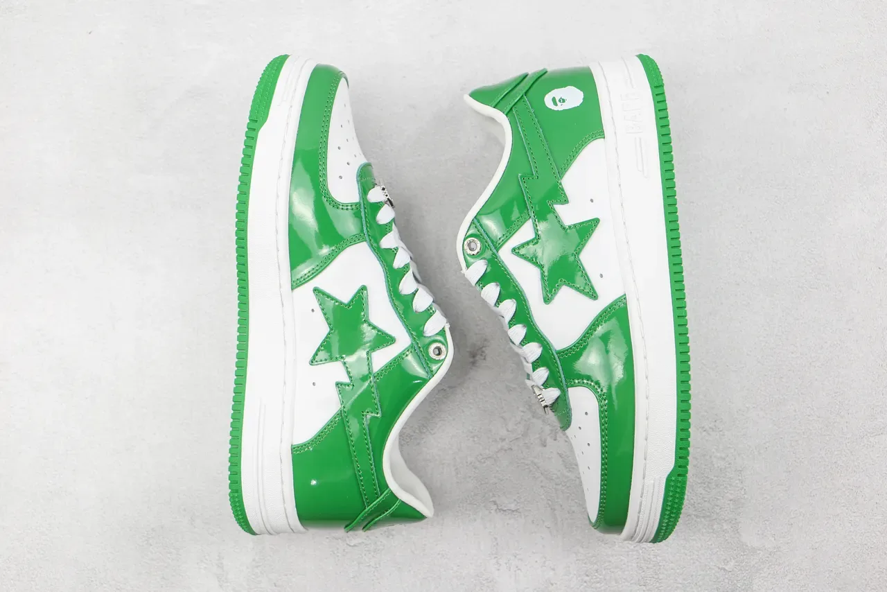 A Bathing Ape BAPE STA Verde y Blanco Brillante Zapatillas Lifestyle 2
