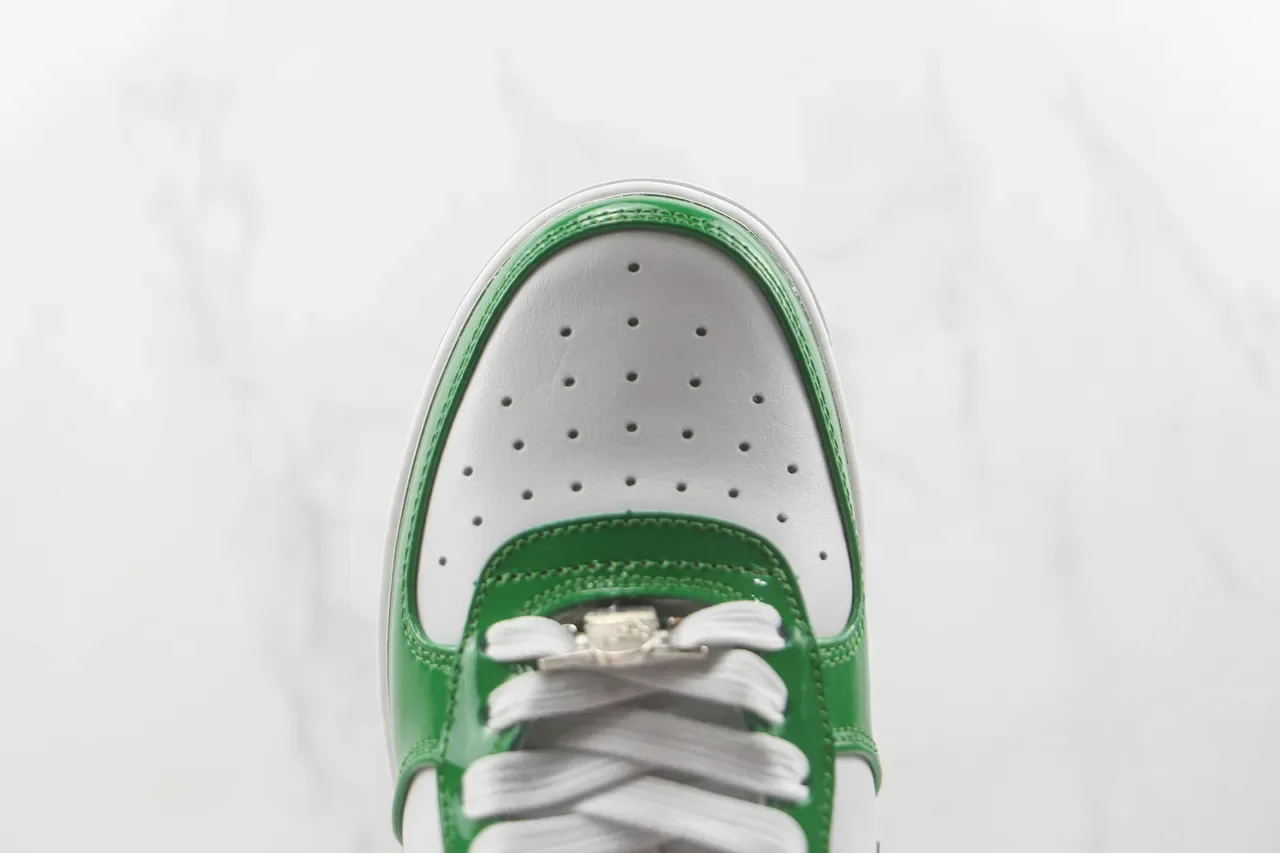 A Bathing Ape BAPE STA Verde y Blanco Brillante Zapatillas Lifestyle 6