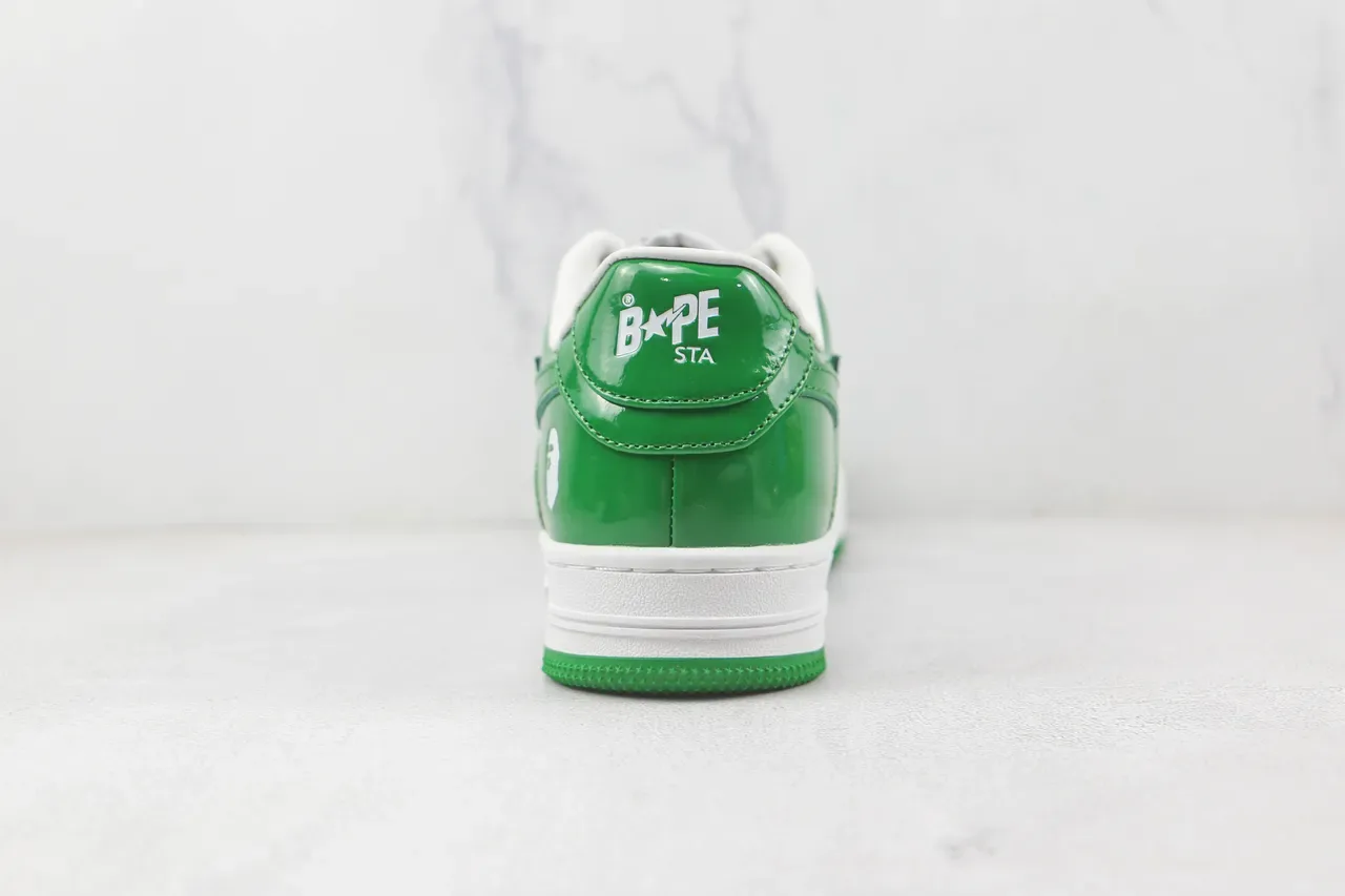A Bathing Ape BAPE STA Verde y Blanco Brillante Zapatillas Lifestyle 9