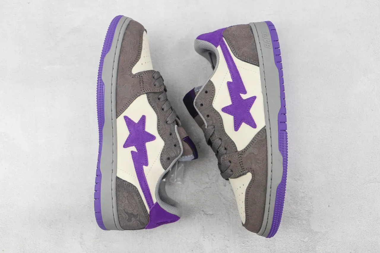 BAPE STA سنيكرز أسلوب حياة بنفسجي نجم 2