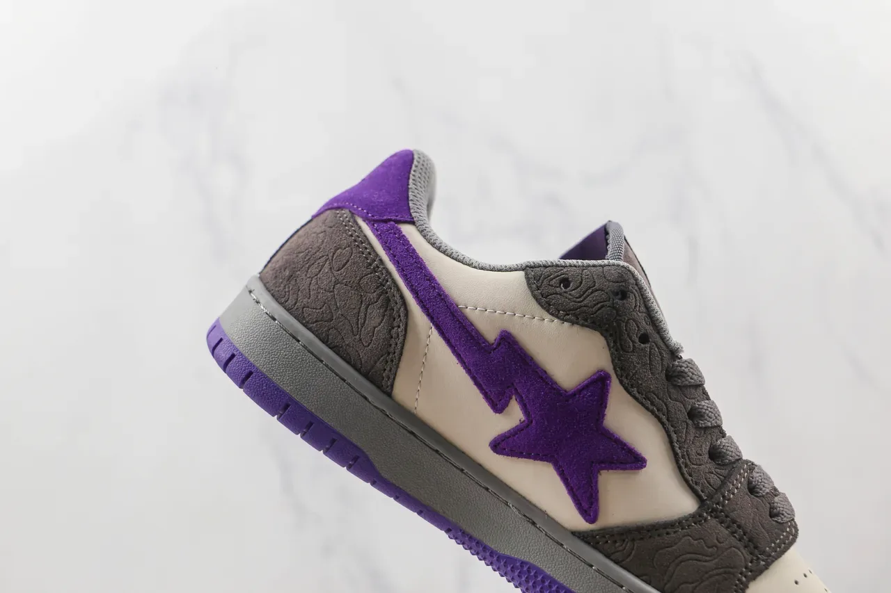 BAPE STA سنيكرز أسلوب حياة بنفسجي نجم 5