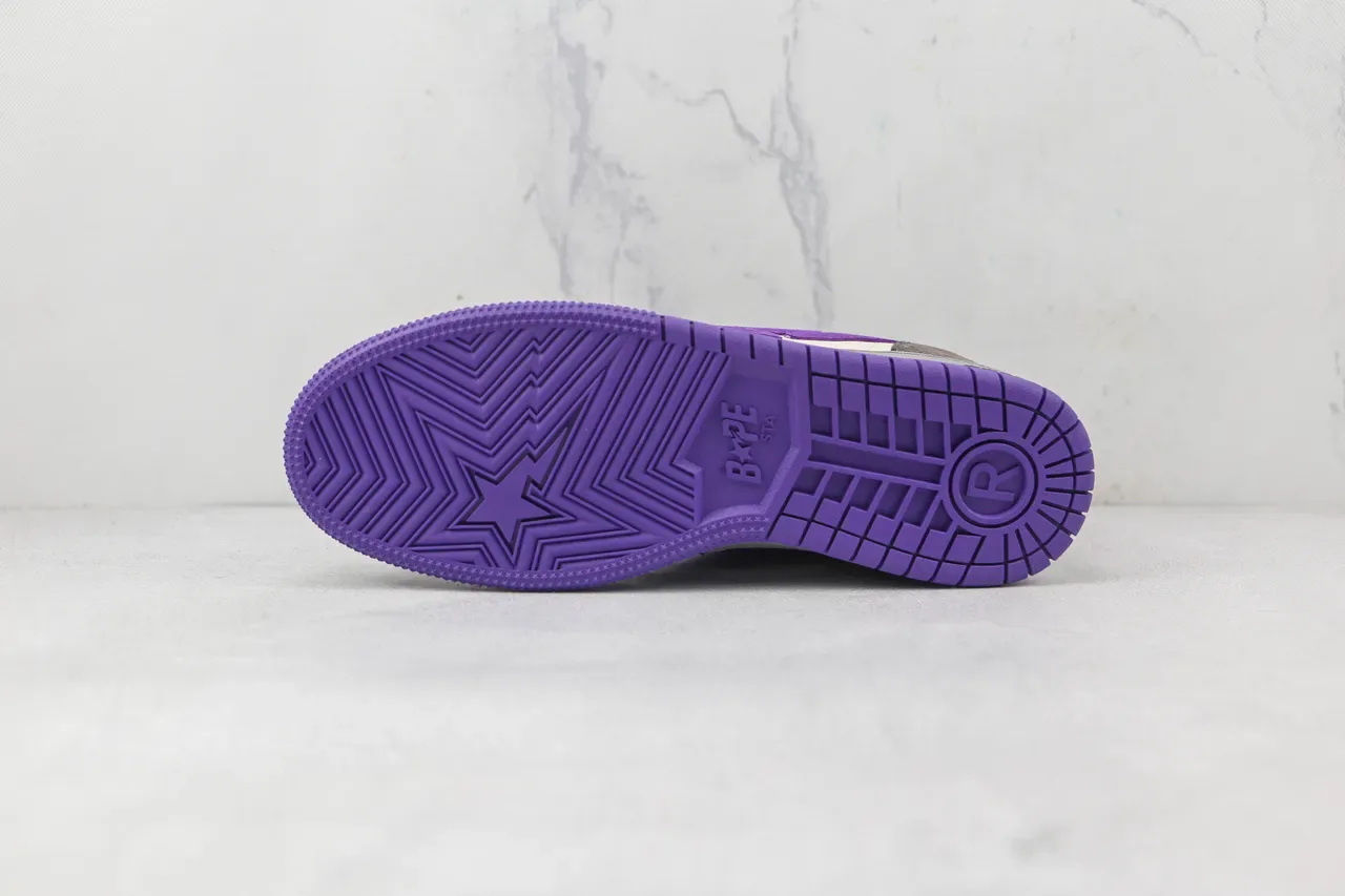 BAPE STA سنيكرز أسلوب حياة بنفسجي نجم 8