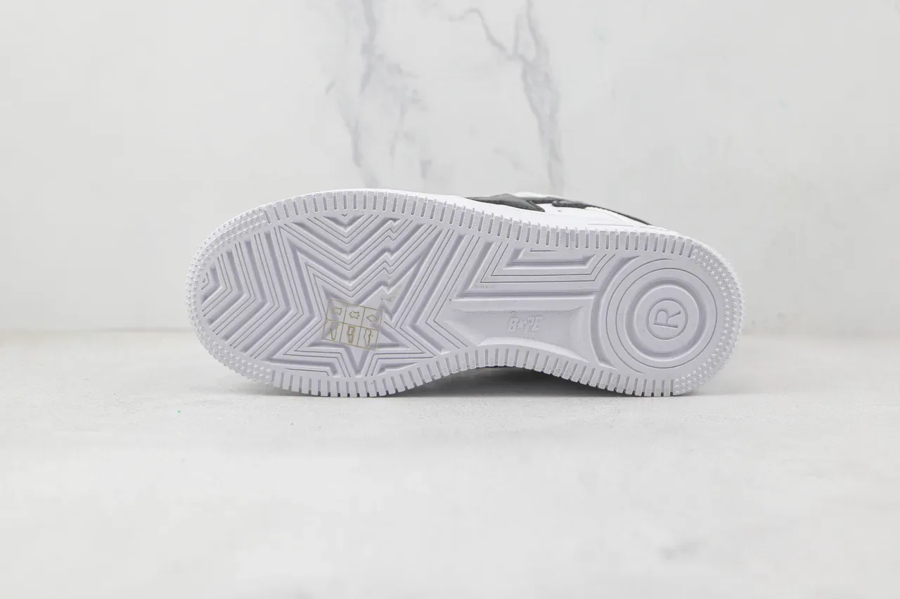 A Bathing Ape BAPE STA Branco Preto Star Lightning Tênis Lifestyle 8