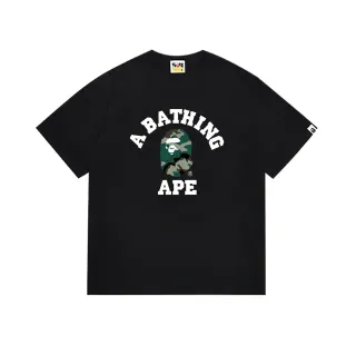 A Bathing Ape Camo Ape Head Graphic Black T-Shirt