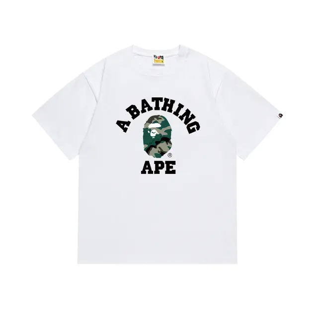 تيشيرت أسود A Bathing Ape بطبعة رأس قرد مموهة 5