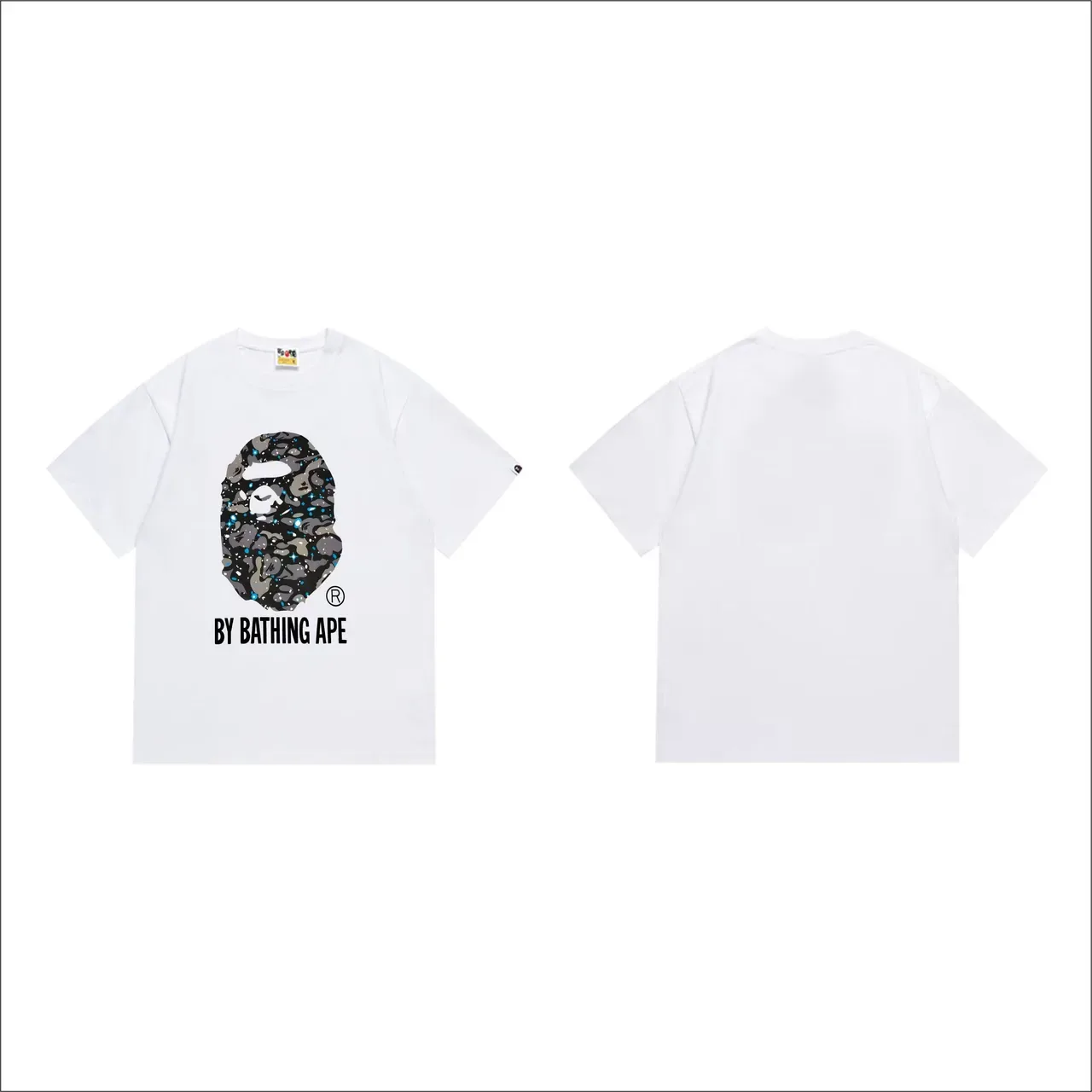 Camiseta gráfica A Bathing Ape cabeza de mono camuflaje estrellado 2