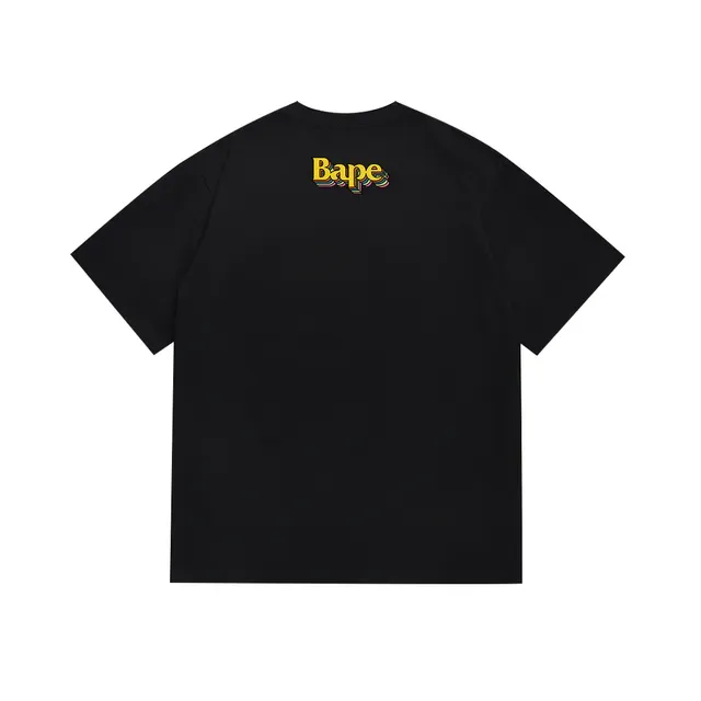 Camiseta A Bathing Ape con estampado gráfico de cabeza de mono arcoíris 3