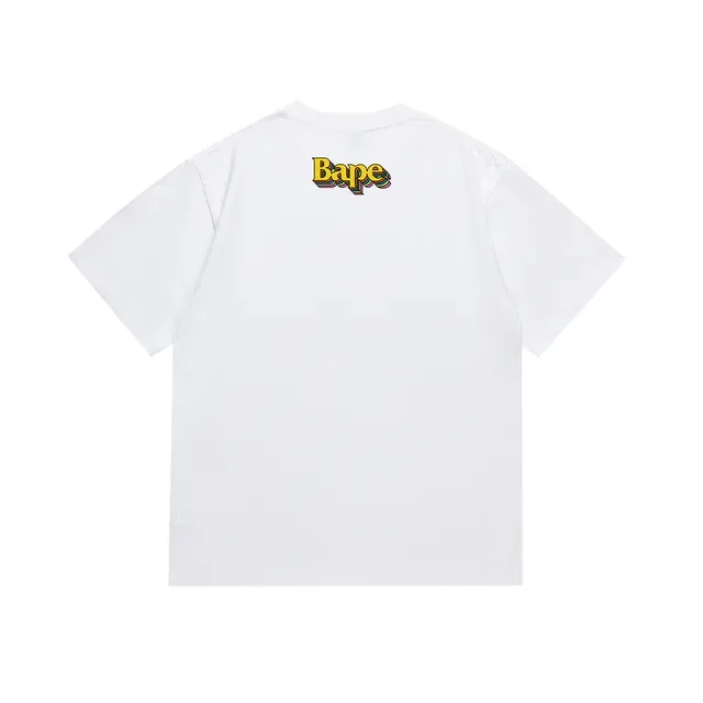 Camiseta A Bathing Ape con estampado gráfico de cabeza de mono arcoíris 5