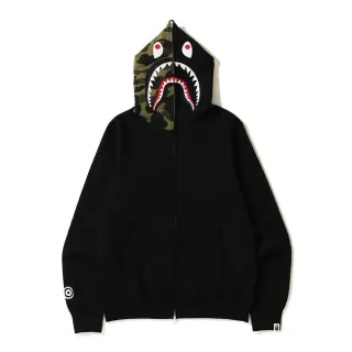 A Bathing Ape Shark Black Army Green Full-Zip Hood Hoodie