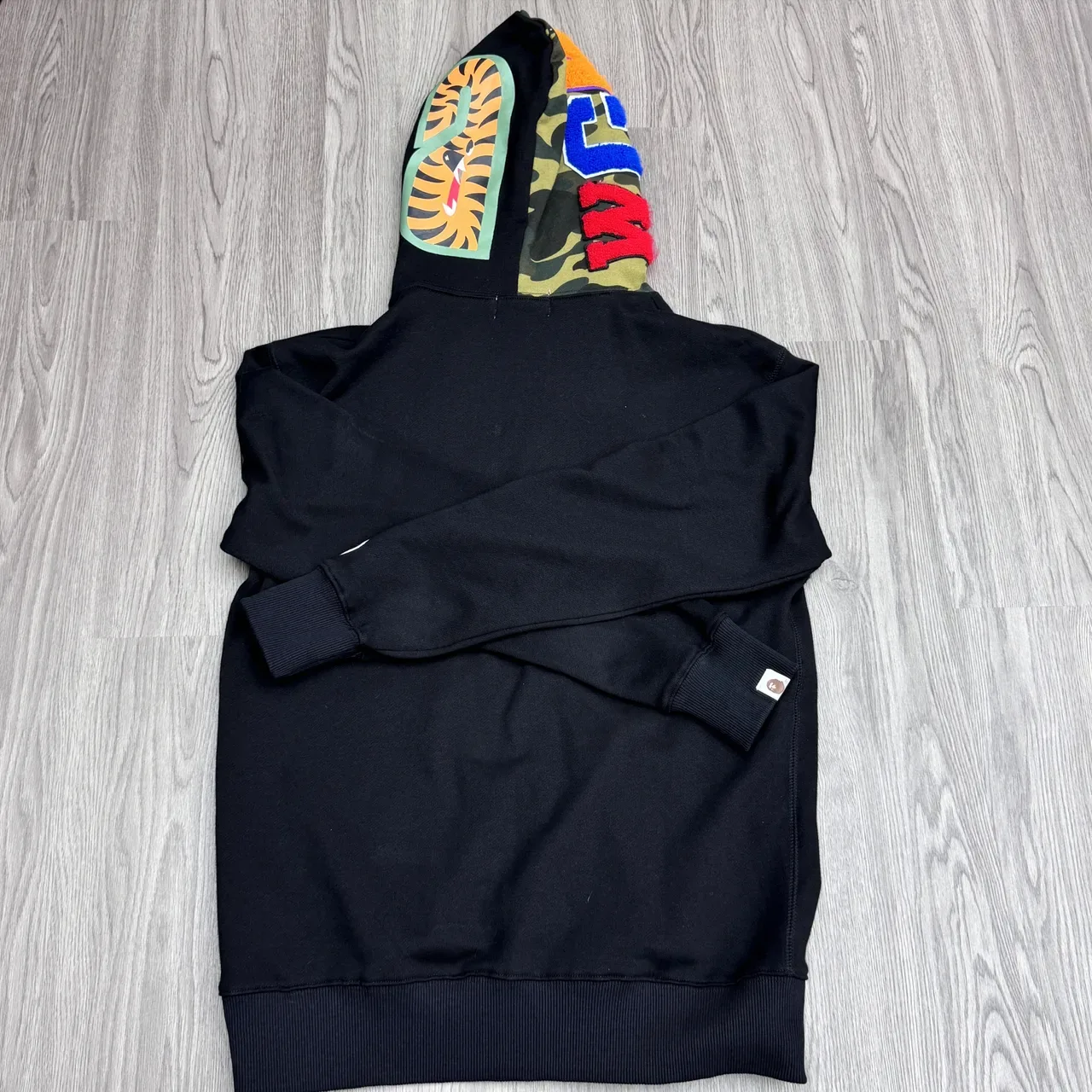 A Bathing Ape Shark هودي أسود أخضر عسكري كامل السحاب 2
