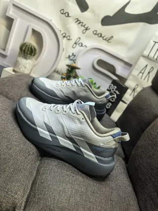 Adidas أحذية رياضية أسلوب حياة بيج رمادي شبكة مهندسة علوية منحوتة بوست وسادة وسطية 7