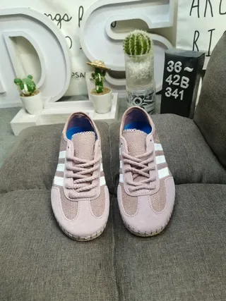 Adidas Beige White Woven Textile Upper Three-Stripe Side Panel Lifestyle Sneakers 10