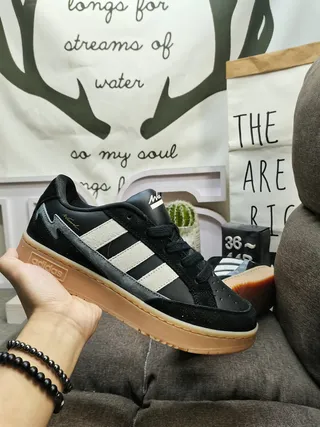 Adidas Tênis Lifestyle Preto Bege Low-Top Mix Camurça-Couro 5