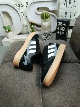 Adidas Tênis Lifestyle Preto Bege Low-Top Mix Camurça-Couro 6
