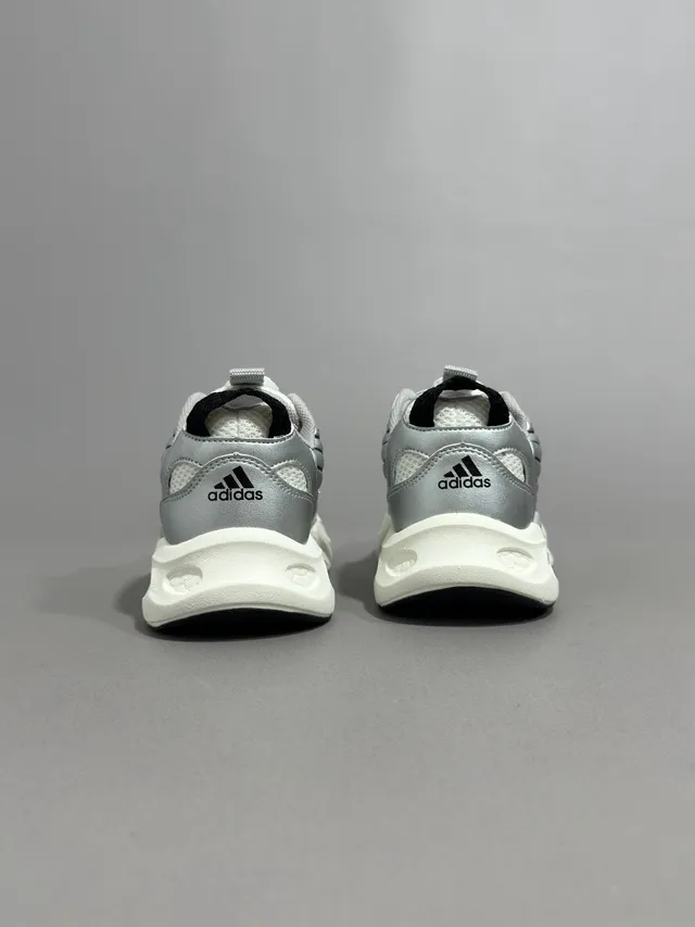 Adidas Black Gray Oversized Sole Laceless Strap Closure Chunky Sneakers 23
