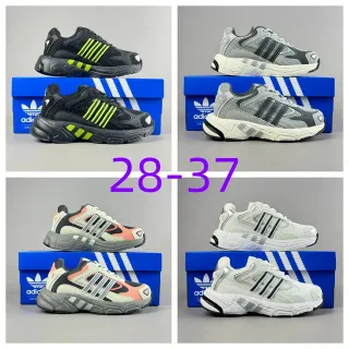 Adidas 黑色绿色中底 网面-合成混合鞋面 厚底运动鞋