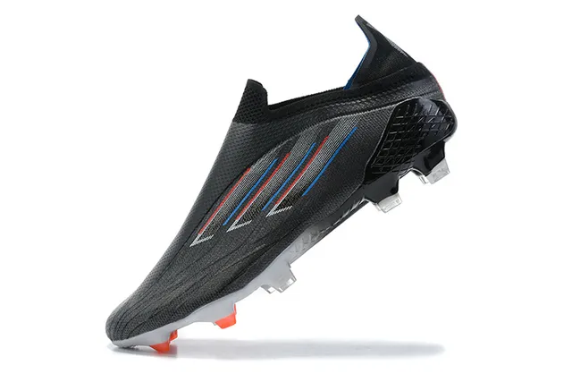 Adidas काला नारंगी सॉक-फिट कॉलर असममित लेसिंग कवर फर्म-ग्राउंड सोकर जूते 4