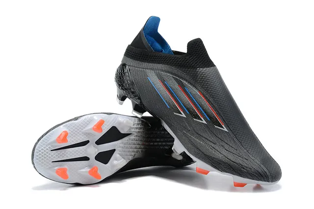 Adidas काला नारंगी सॉक-फिट कॉलर असममित लेसिंग कवर फर्म-ग्राउंड सोकर जूते 6