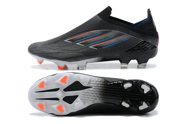 Adidas काला नारंगी सॉक-फिट कॉलर असममित लेसिंग कवर फर्म-ग्राउंड सोकर जूते 9