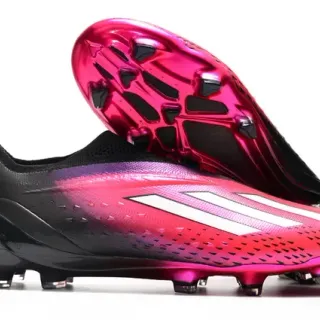 Adidas Black Pink Zapatos de fútbol de bajo corte con ajuste de calcetín superior en malla con gradiente y superficie firme