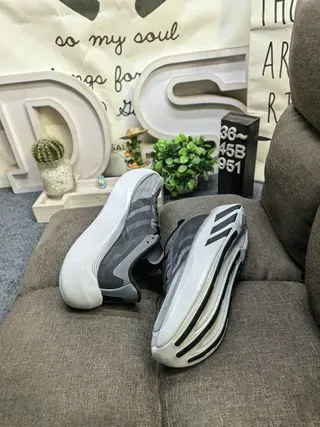 Adidas Zapatos Negros Blancos Suela Esculpida En Capas Parte Superior De Malla Y Sintético Sneakers Lifestyle 6