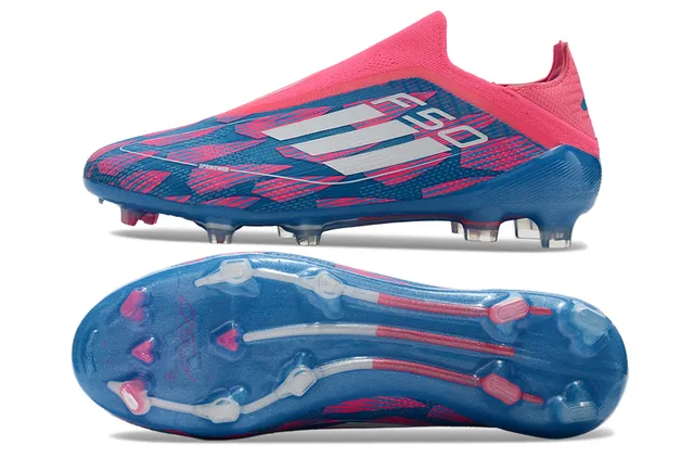 Adidas Bleu Rose Bas-Coupé Collet Ajusté Imprimé Géométrique Terrain Ferme Chaussures de Football 6