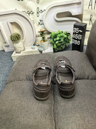 Adidas Zapatillas Lifestyle Marrón Blanco Sin Cordones Inspiradas en Mary Jane Superior de Malla 8