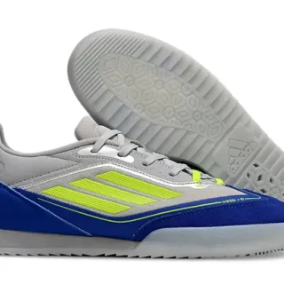Adidas Copa Gris Azul Low-Top Upper Sintético Zapatos de Fútbol Indoor